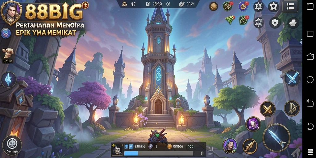 Screenshot 88BIG menunjukkan aksi mendebarkan dari gameplay Tower Defense.