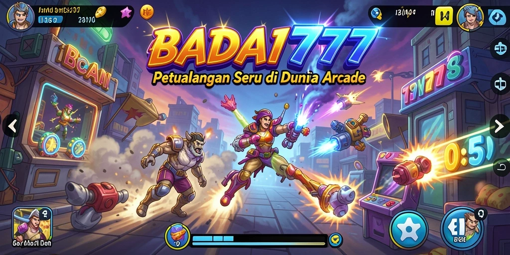 Tangkapan layar menampilkan aksi cepat dan grafis vibrant dari gameplay BADAI777.