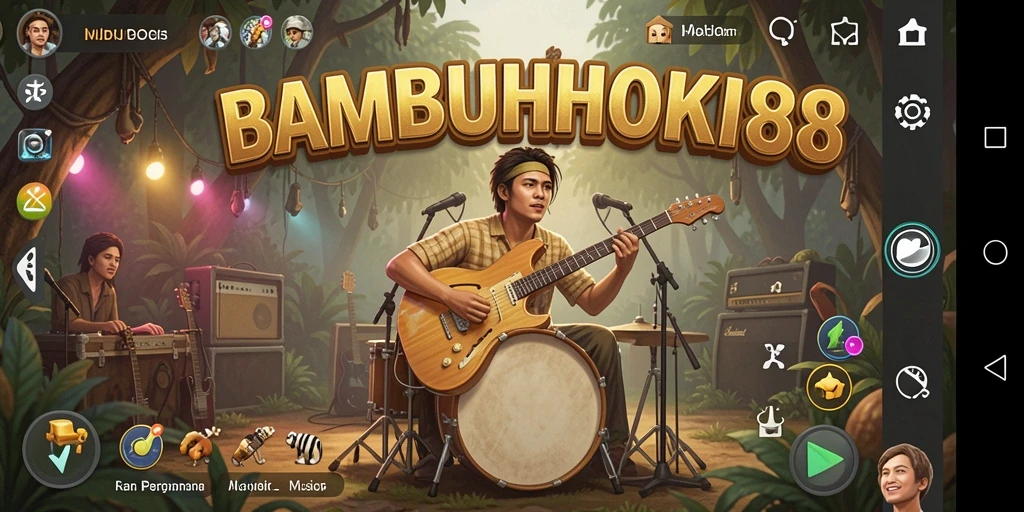 Screenshot BAMBUHOKI88 menampilkan gameplay seru dengan tantangan musik