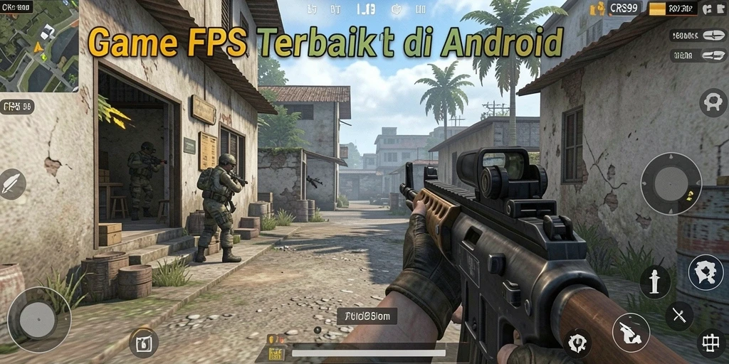 Gambar menampilkan aksi intens dalam gameplay FPS CRS99.