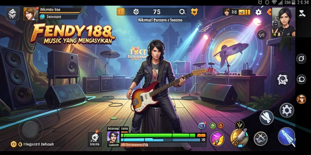 Screenshot utama FENDY188 menampilkan antarmuka aplikasi musik.