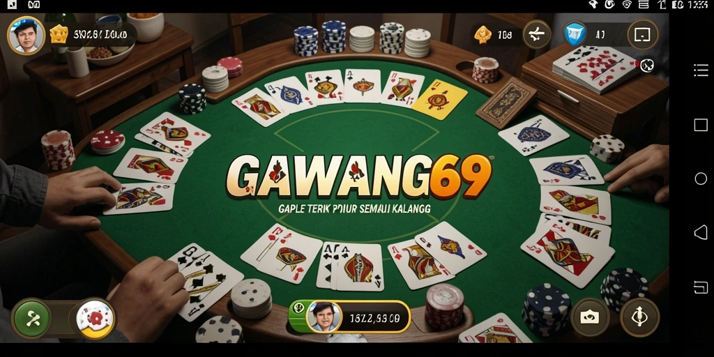 Screenshot GAWANG69 menampilkan gameplay seru permainan Gaple.