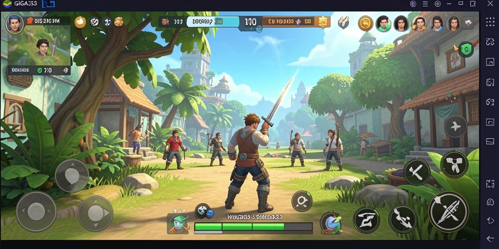 Screenshot gameplay GIGA33 dengan tampilan simulasi yang interaktif dan dinamis.