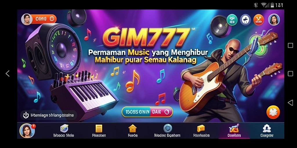 Screenshot gameplay GIM777 menampilkan momen seru saat bermain musik.