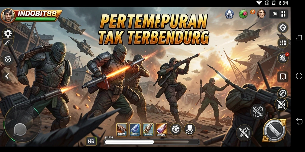 Menampilkan gameplay menegangkan dari INDOBIT88 dengan aksi yang intens.