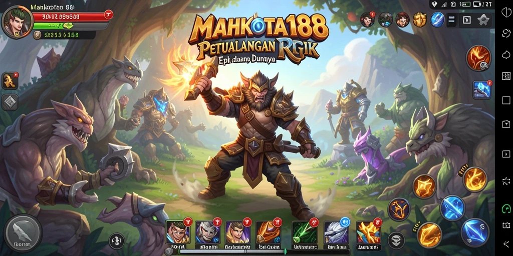 Screenshot gameplay menarik dari MAHKOTA188 yang menunjukkan pertarungan epic.
