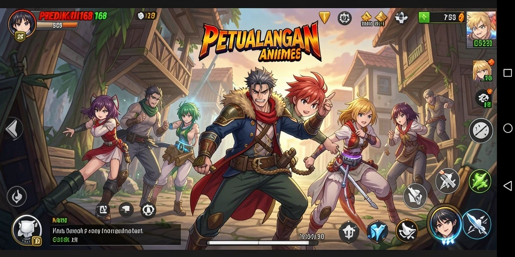 Tampilan gameplay PREDIKSI168 yang penuh aksi dan karakter anime.