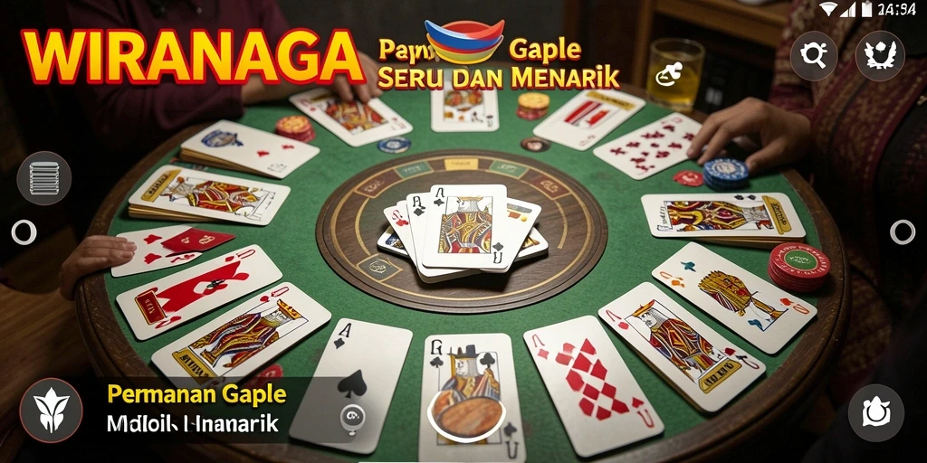 Tampilan gameplay seru khas Gaple di WIRANAGA.