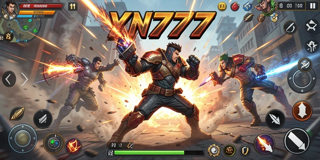 Gameplay mendebarkan dari YN777 dengan aksi bertarung yang intens.