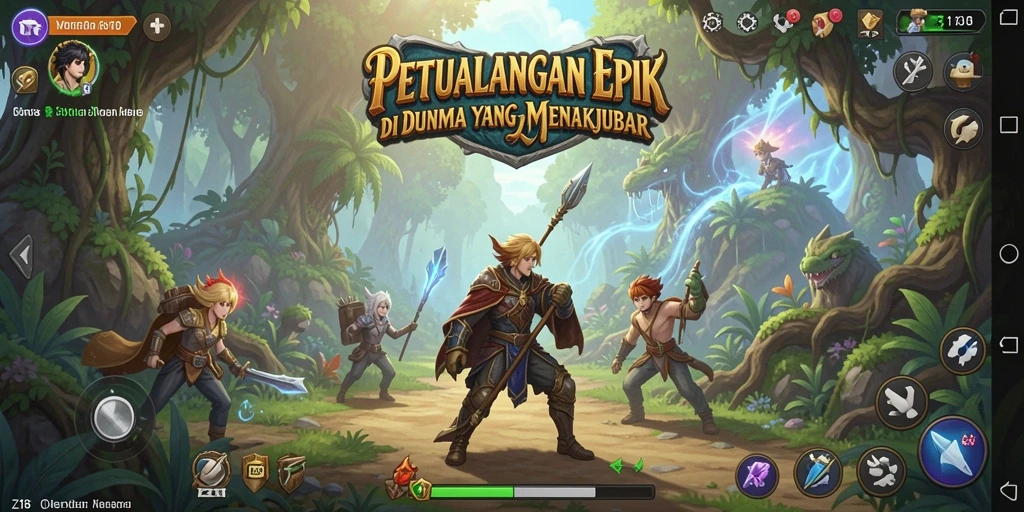 Tampilan gameplay Z18 yang seru dan menantang di dunia petualangan.